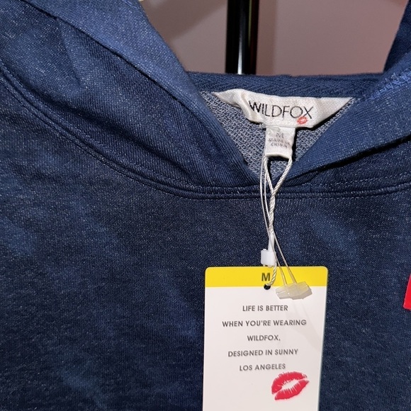 NWT Wildfox LG Spiral Dye Tie Dye Terry Hoodie Blue - Picture 5 of 5